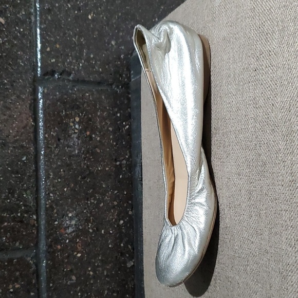 J CREW FLATS CECE BALLET METALLIC PLATINUM SILVER SHIMMER SHOES - Picture 5 of 11